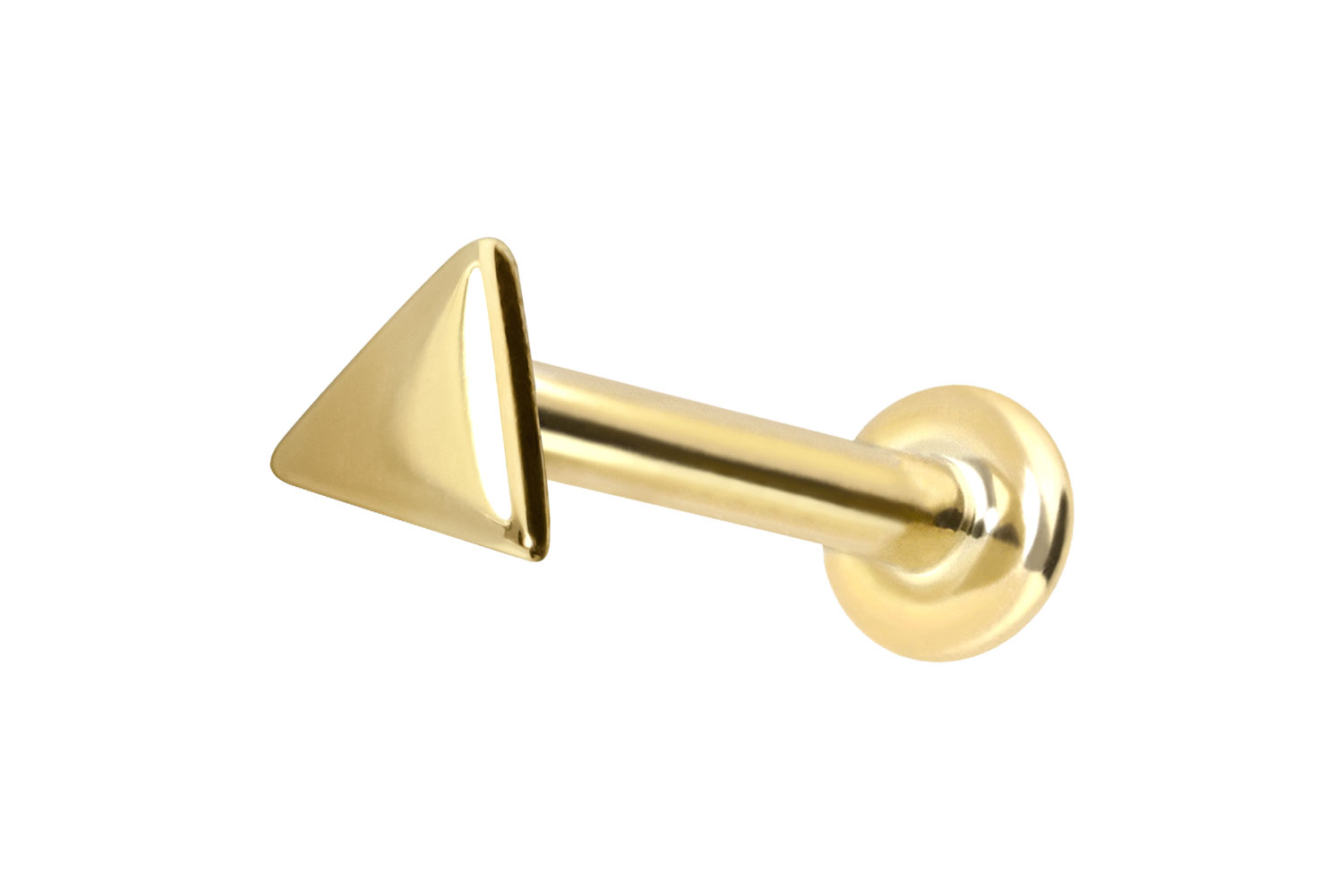14 Karat Gold Labret Piercing mit Innengewinde DREIECK